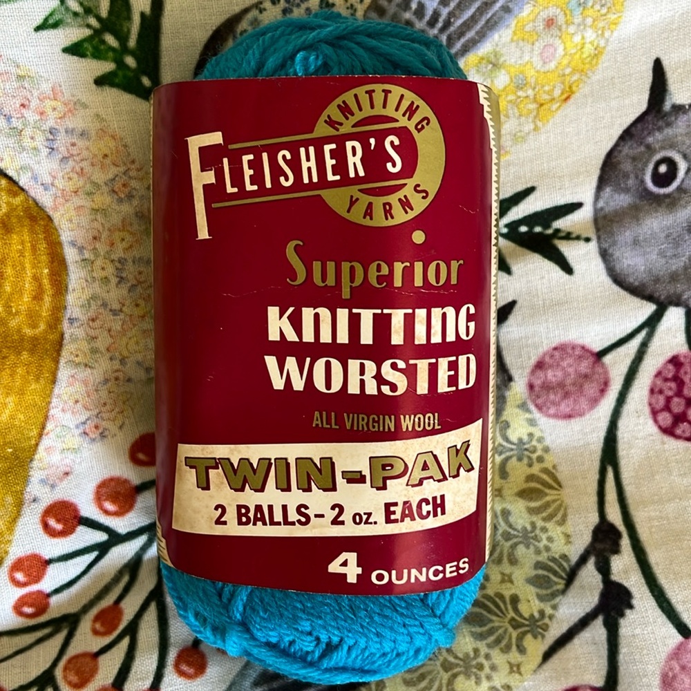 🇺🇸 Vintage Fleisher's Wool Knitting Worsted Yarn 6 Twin Packs
